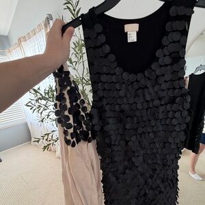 H&M Black Textured Mini Dress
